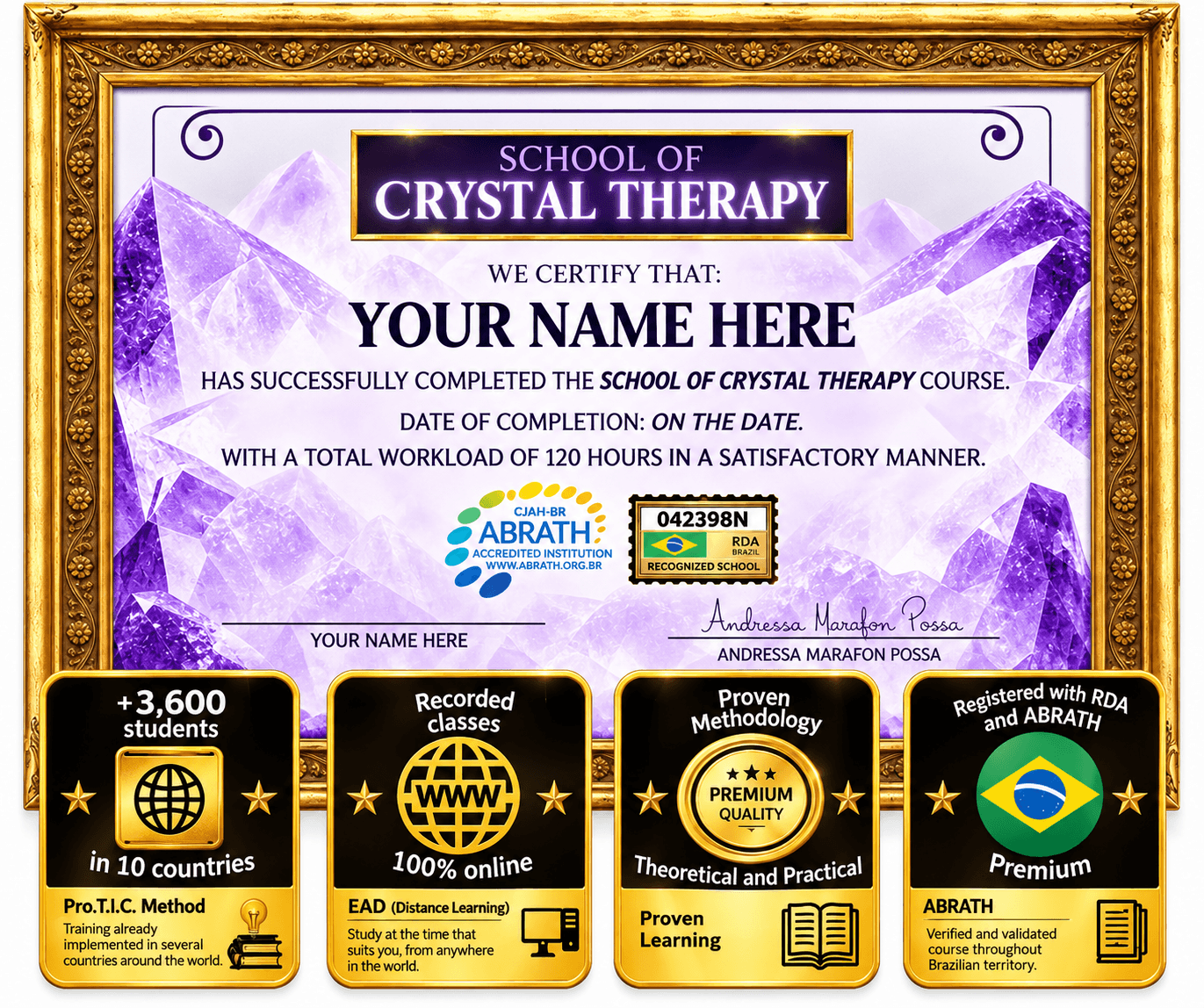 120-hour certificate registered by ABRATH